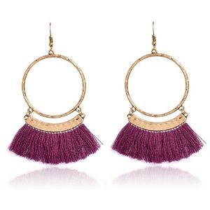 Purple Tasseled Earrings